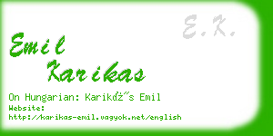 emil karikas business card